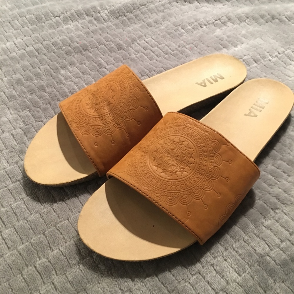 Brown Leather slides